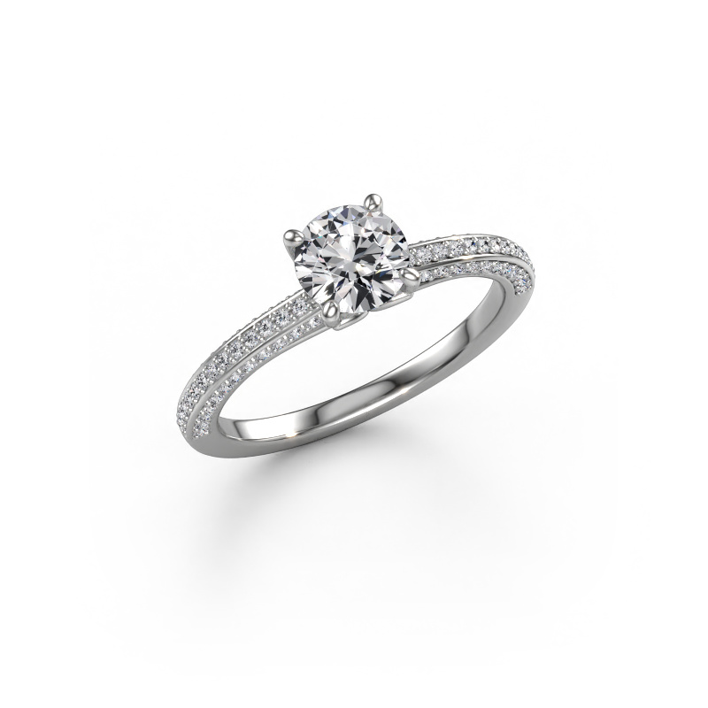 Image de Bague de fiançailles Elenore rnd 950 platine Diamant synthétique 0.996 crt