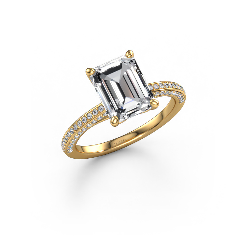 Image of Engagement ring Elenore eme 585 gold Lab grown diamond 2.796 crt
