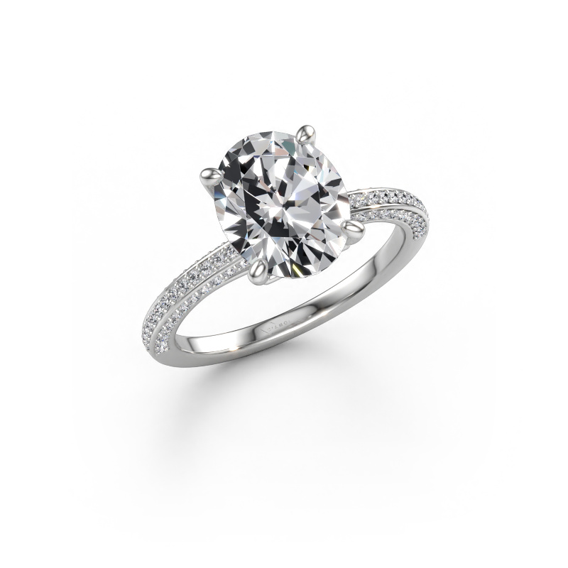 Afbeelding van Verlovingsring Elenore ovl 585 witgoud Lab-grown diamant 2.996 crt