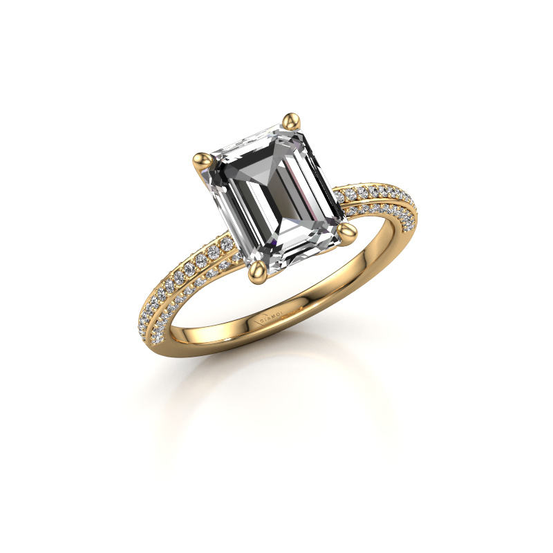 Afbeelding van Verlovingsring Elenore eme 585 goud Lab-grown diamant 3.796 crt