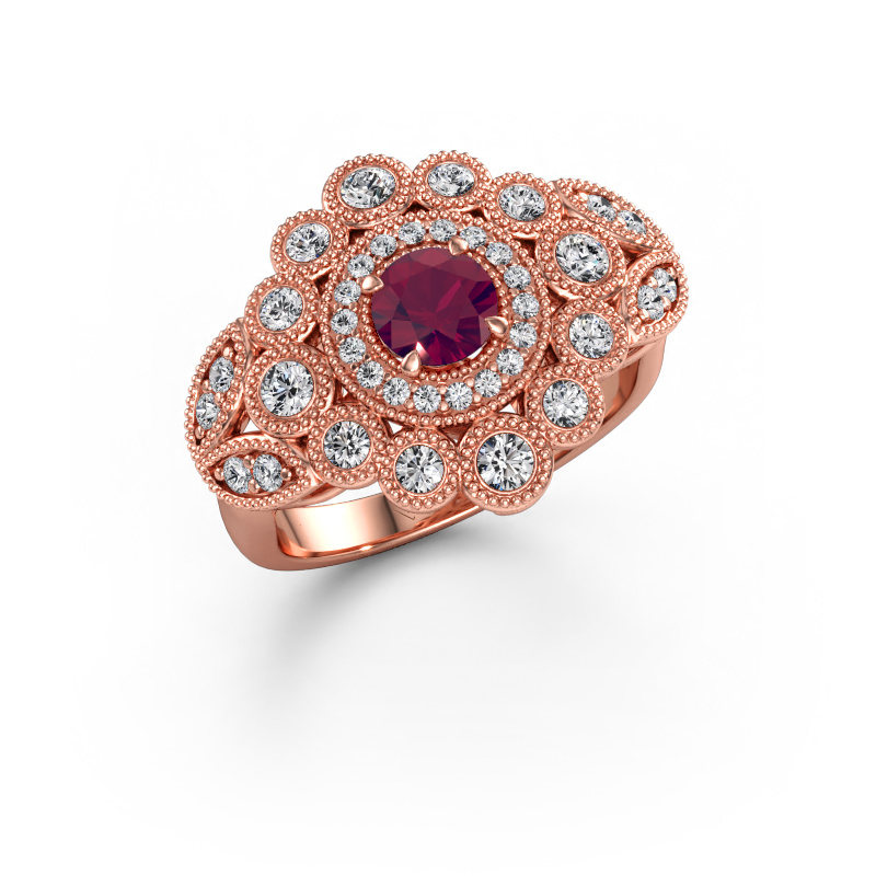 Immagine di Anello Elia 585 oro rosa Rodolite 5 mm