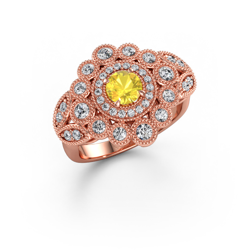 Bild av Ring Elia 585 roséguld Gul safir 5 mm