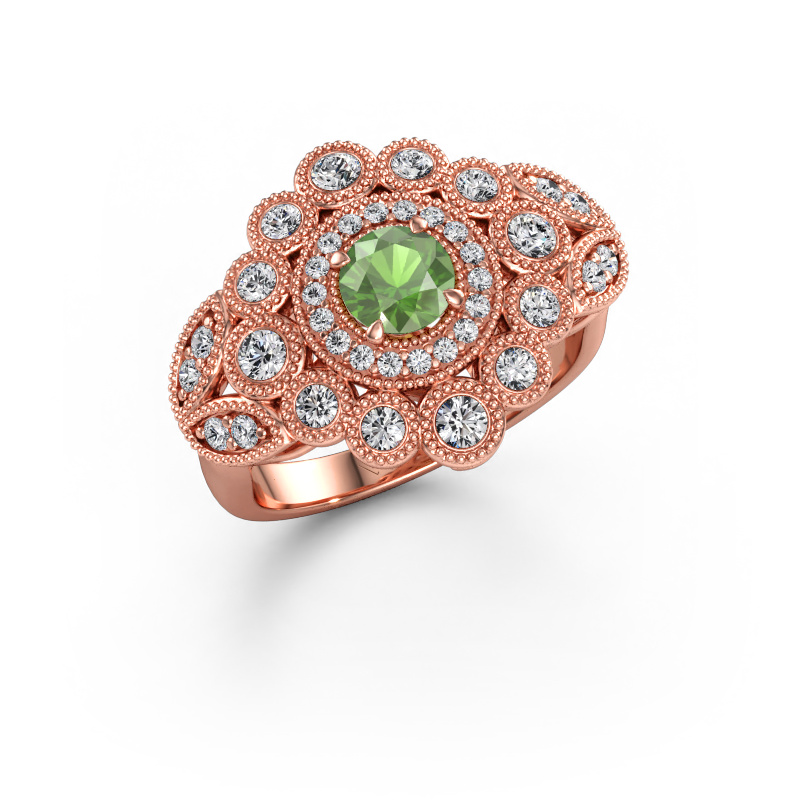 Bild av Ring Elia 585 roséguld Grön turmalin 5 mm