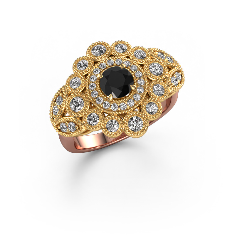 Image of Ring Elia 585 rose gold Black diamond 1.30 crt