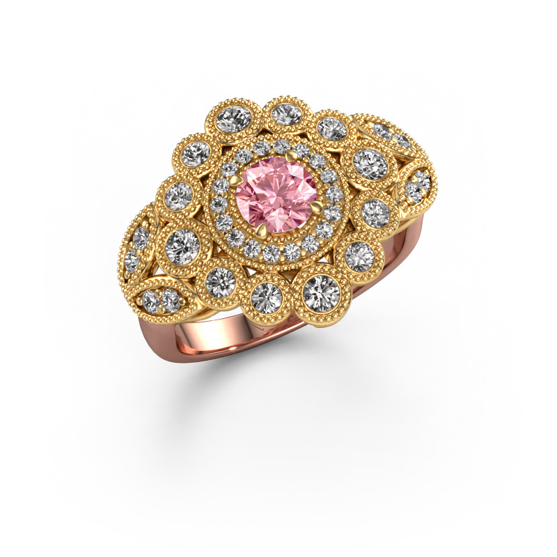 Bild von Ring Elia 585 Roségold Rosa Labordiamant 5 mm