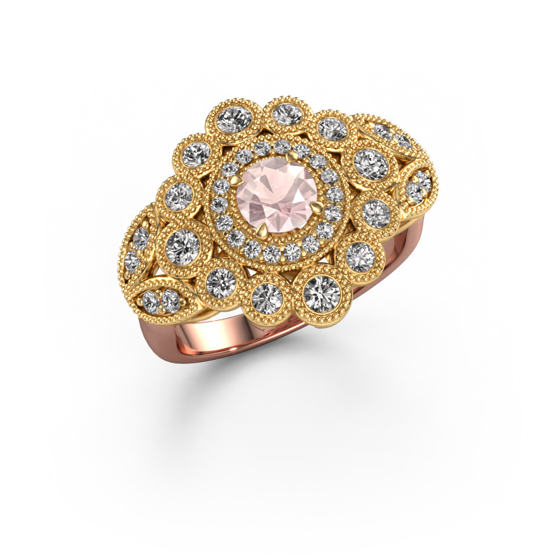 Bild von Ring Elia 585 Roségold Morganit Champagner 5 mm