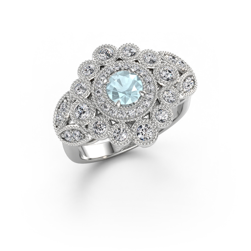 Immagine di Anello Elia 585 oro bianco Acquamarina 5 mm