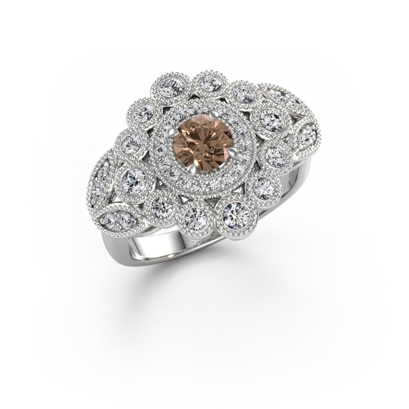 Immagine di Anello Elia 585 oro bianco Diamante marrone 1.20 crt