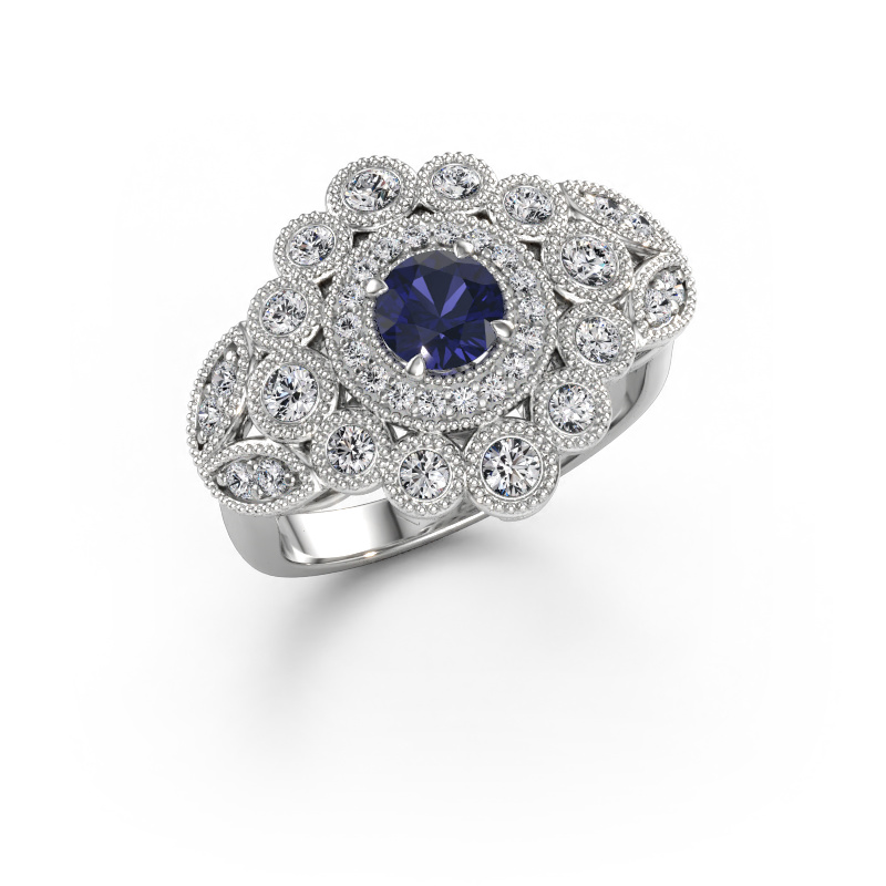Bild av Ring Elia 585 vitt guld Safir 5 mm