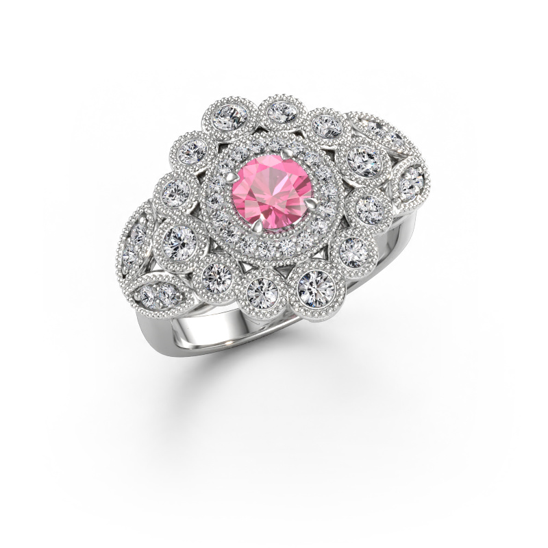 Bild av Ring Elia 585 vitt guld Rosa safir 5 mm