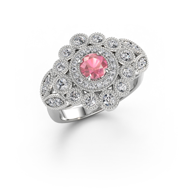 Immagine di Anello Elia 585 oro bianco Tormalina rosa 5 mm