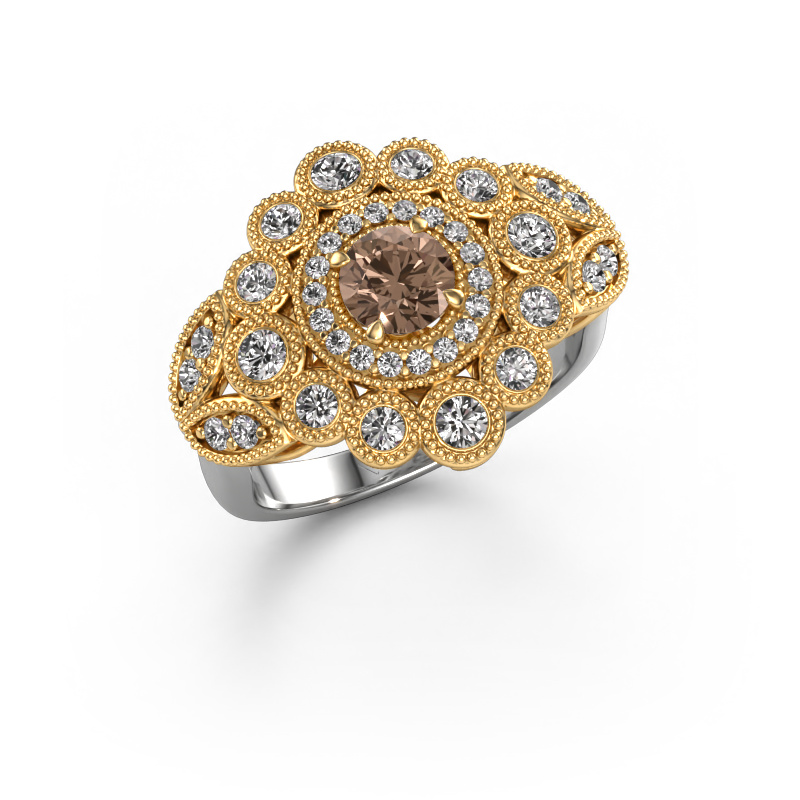 Bild von Ring Elia 585 Weißgold Braun Diamant 1.20 crt