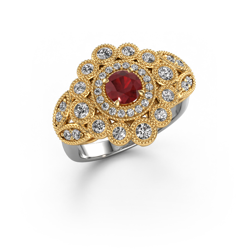 Bild von Ring Elia 585 Weißgold Rubin 5 mm