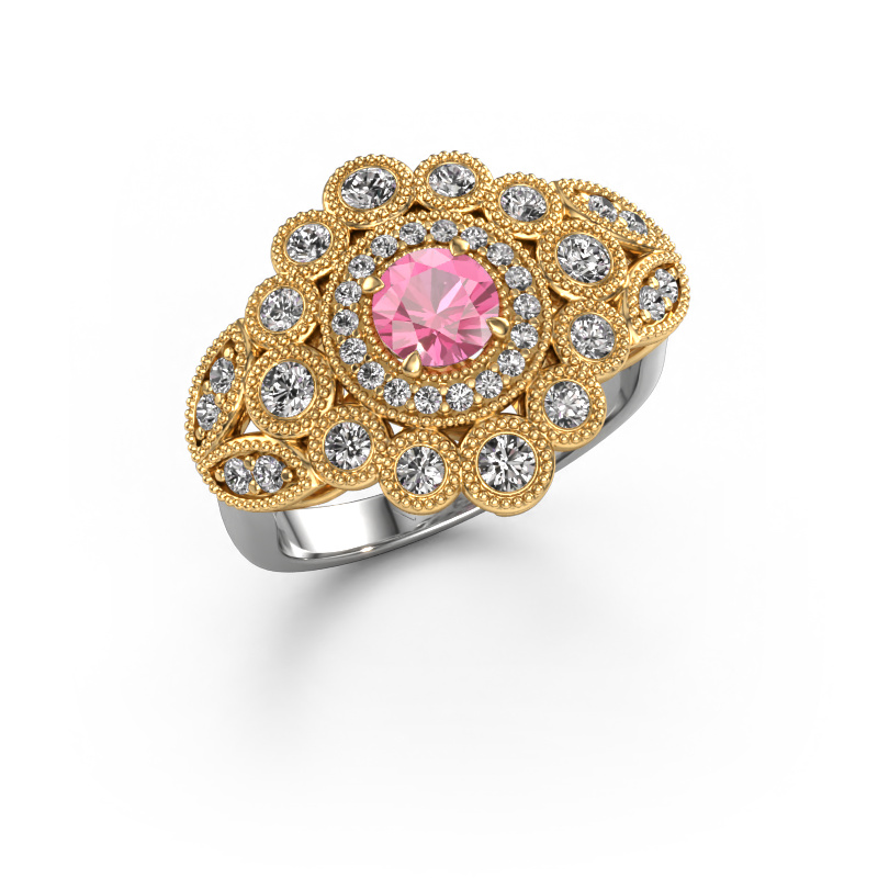 Bild von Ring Elia 585 Weißgold Pink Saphir 5 mm
