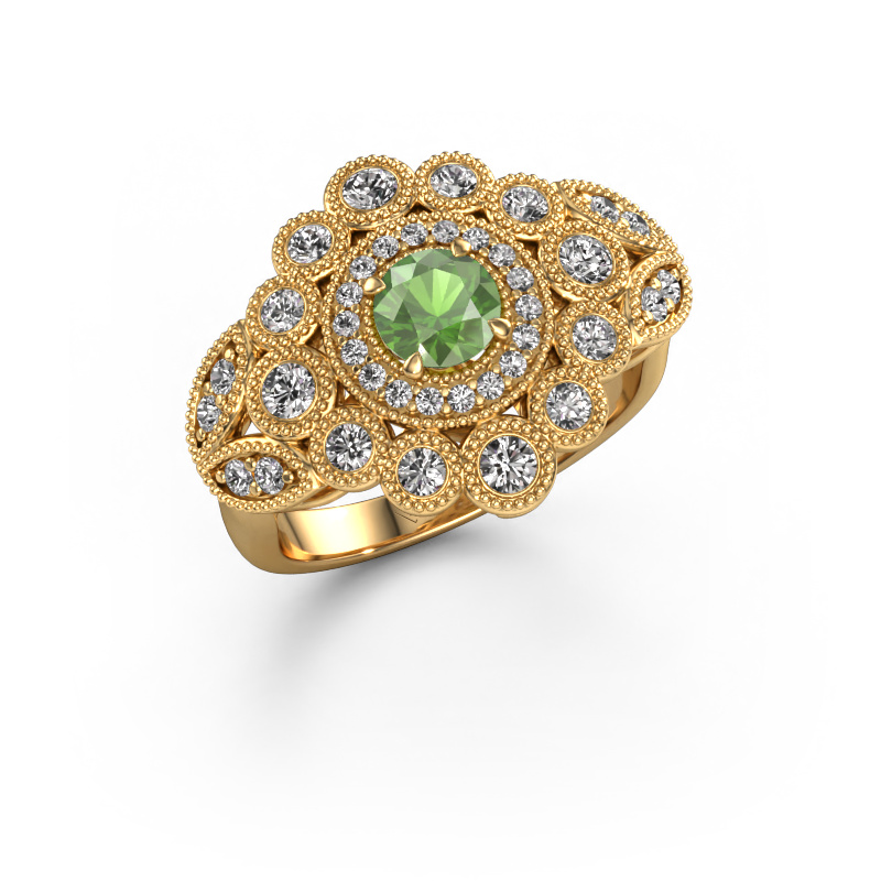 Bild von Ring Elia 585 Gold Turmalin grün 5 mm