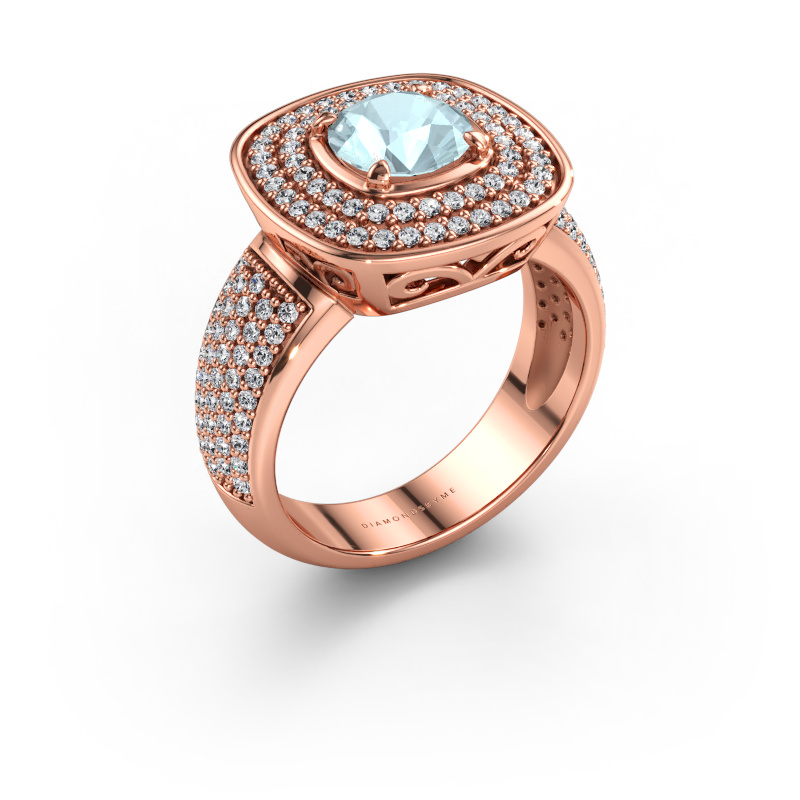 Bild av Ring Eliana 585 roséguld Akvamarin 6 mm
