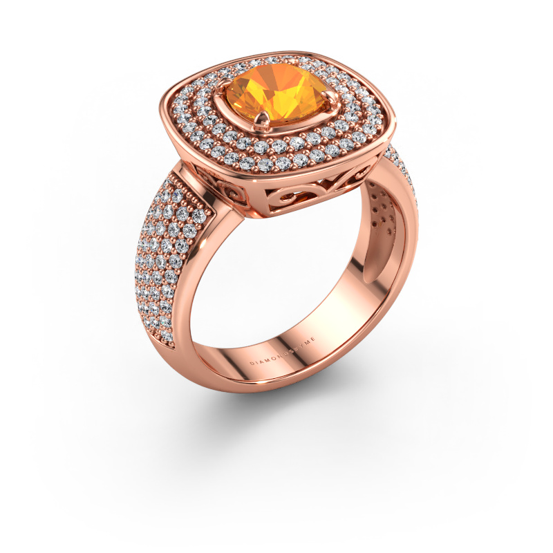 Immagine di Anello Eliana 585 oro rosa Citrino 6 mm