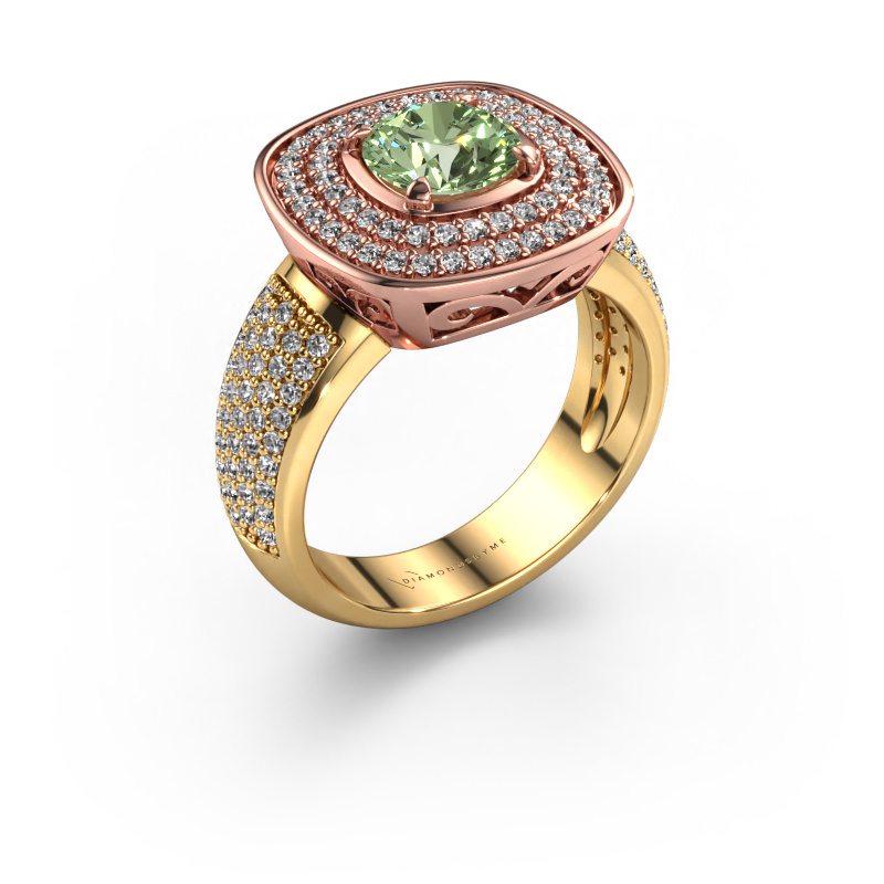 Image of Ring Eliana 585 rose gold Green lab grown diamond 6 mm