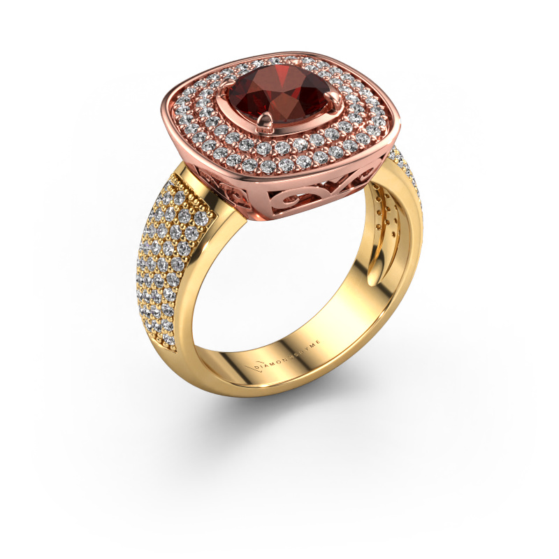 Image of Ring Eliana 585 rose gold Garnet 6 mm