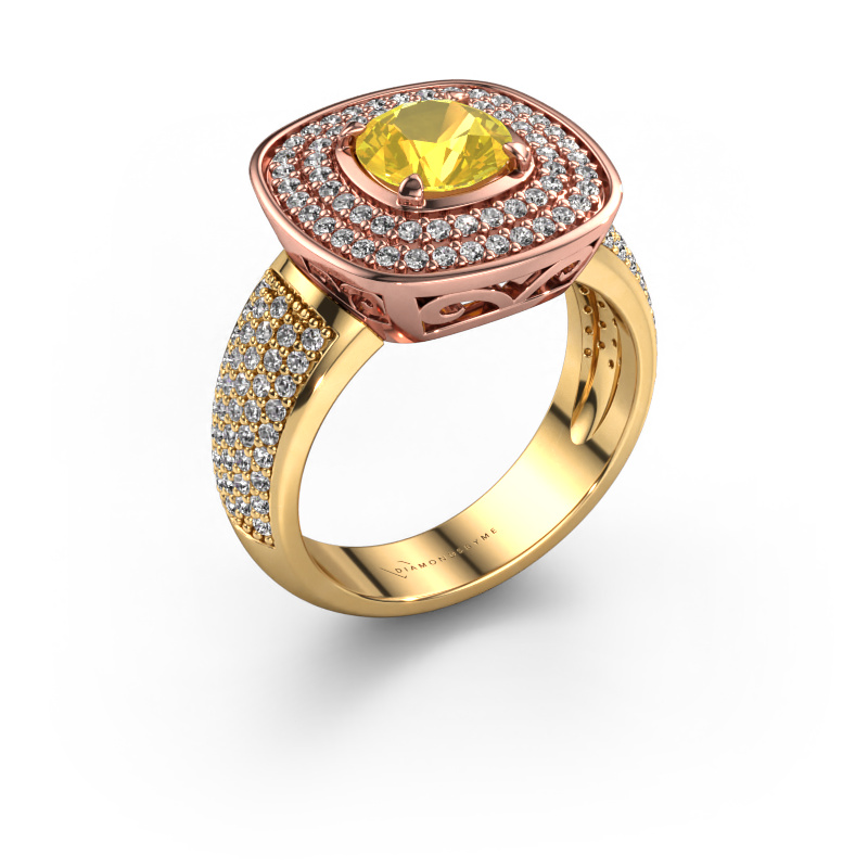 Image of Ring Eliana 585 rose gold Yellow sapphire 6 mm