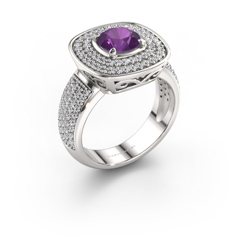 Immagine di Anello Eliana 585 oro bianco Ametista 6 mm