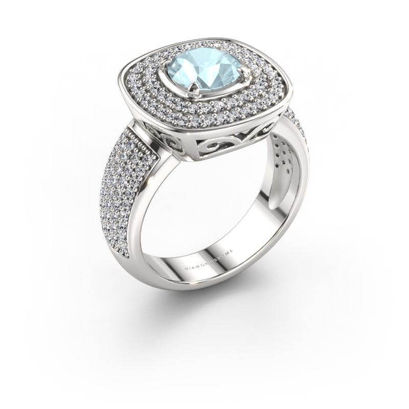 Immagine di Anello Eliana 585 oro bianco Acquamarina 6 mm