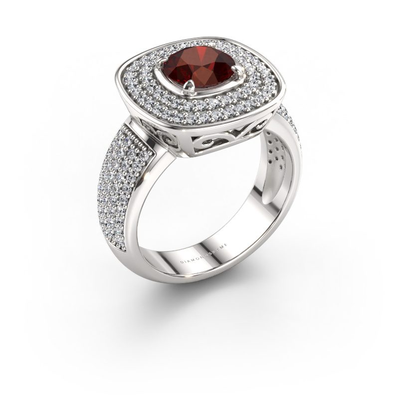 Bild von Ring Eliana 585 Weißgold Granat 6 mm