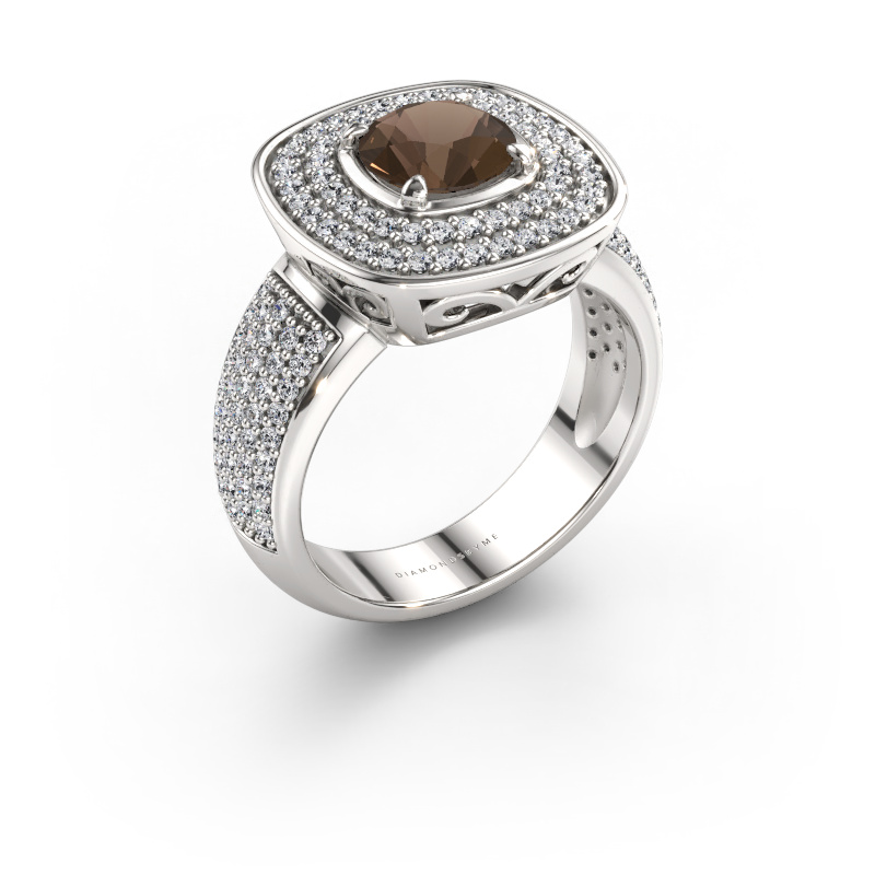 Bild av Ring Eliana 585 vitt guld Rökkvarts 6 mm