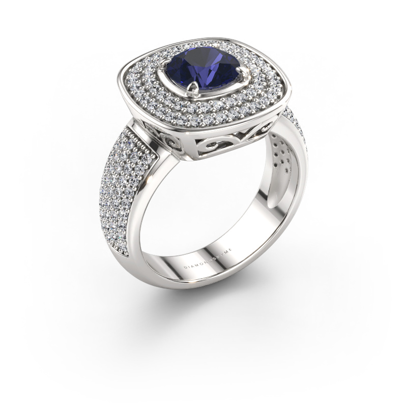 Immagine di Anello Eliana 585 oro bianco Zaffiro 6 mm