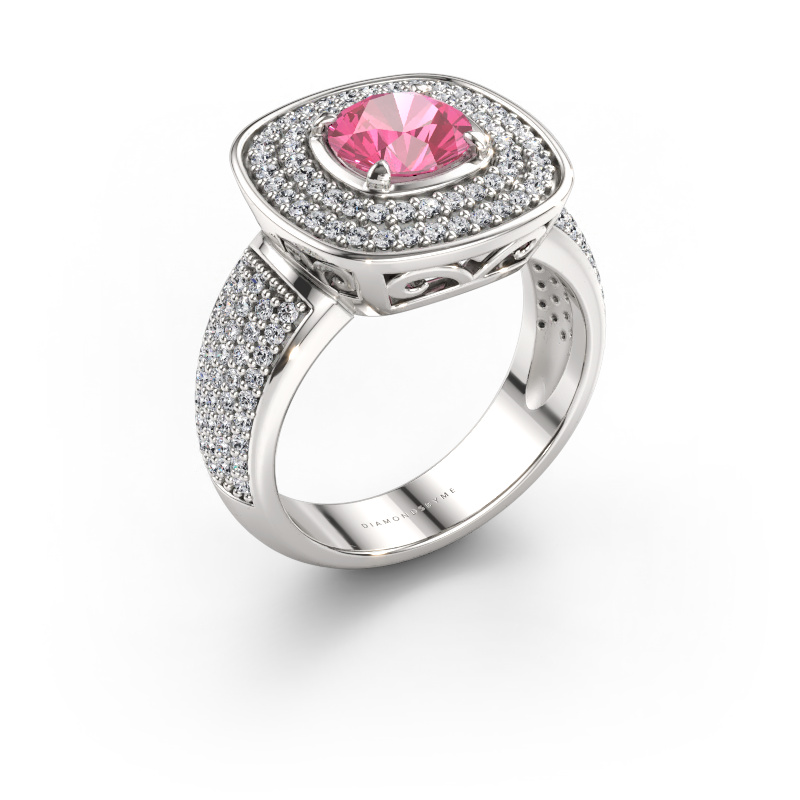Immagine di Anello Eliana 585 oro bianco Zaffiro rosa 6 mm