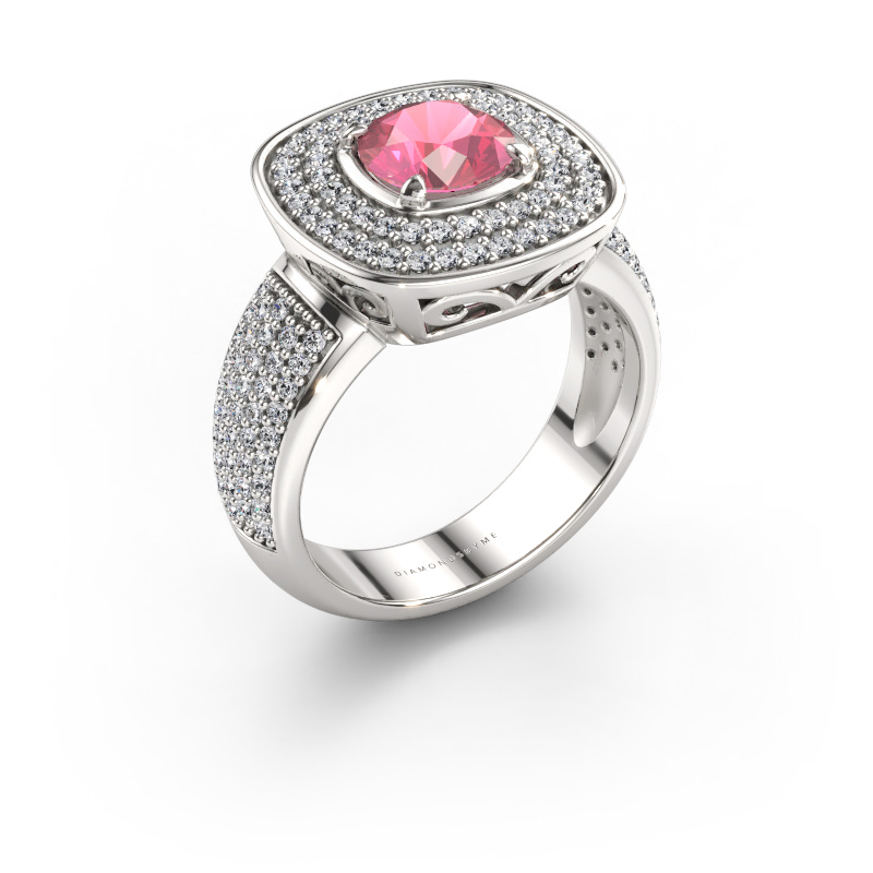 Bild av Ring Eliana 585 vitt guld Rosa turmalin 6 mm