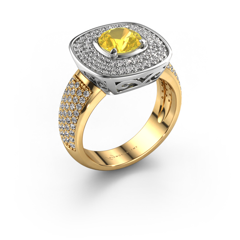 Bild von Ring Eliana 585 Weißgold Gelb Saphir 6 mm