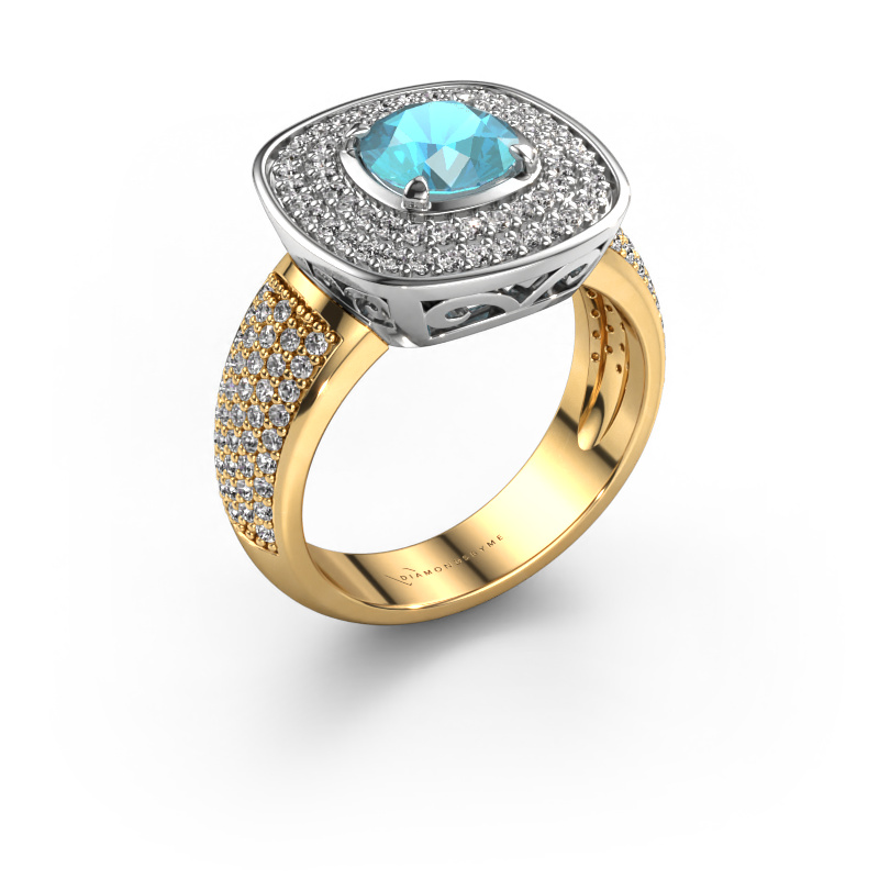 Bild von Ring Eliana 585 Weißgold Blau Topas 6 mm