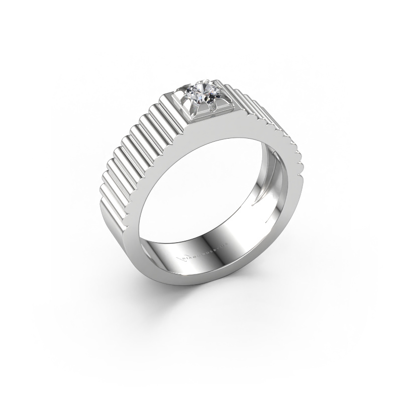 Image de Bague pinky Elias 950 platine Diamant synthétique 0.25 crt