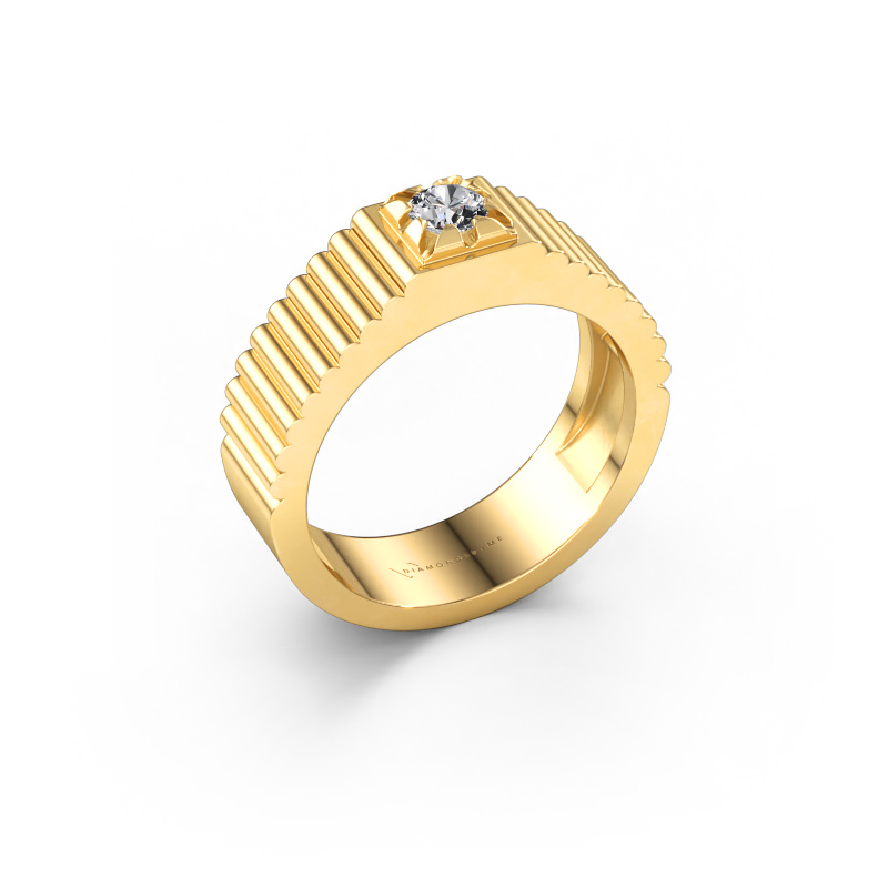Afbeelding van Pink ring Elias 585 goud Diamant 0.25 crt