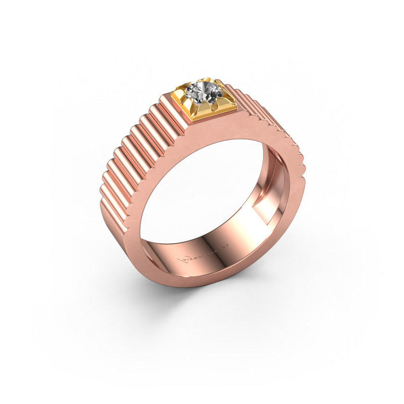 Image de Bague pinky Elias 585 or rose Diamant 0.30 crt