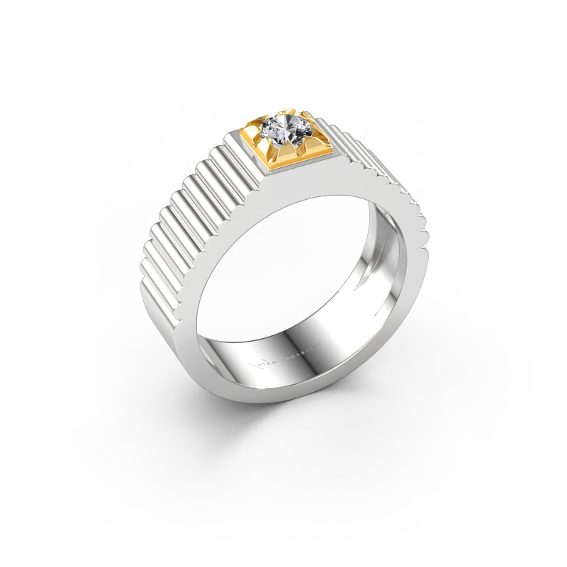 Afbeelding van Pink ring Elias 585 witgoud Diamant 0.30 crt