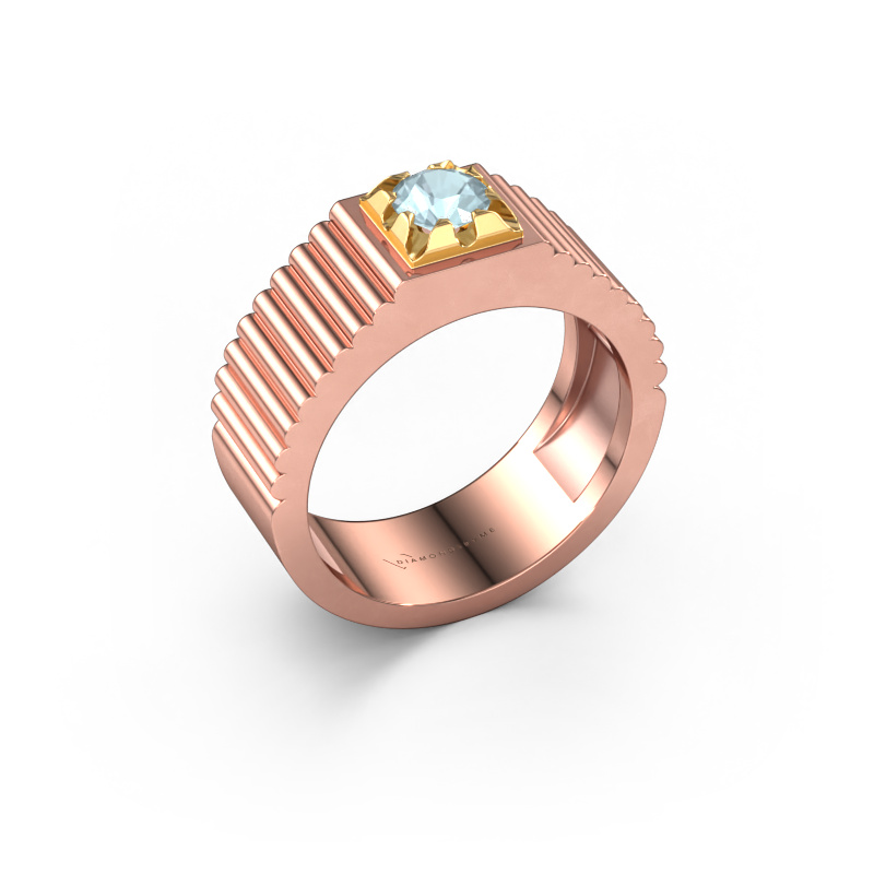 Bild von Pinky Ring Elias 585 Roségold Aquamarin 5 mm