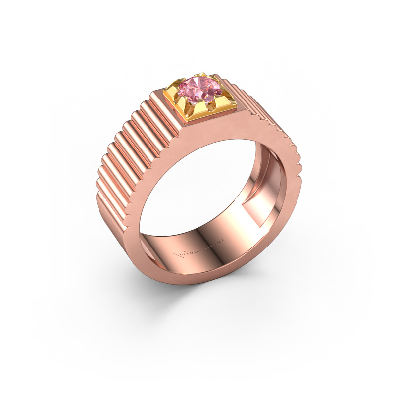 Bild von Pinky Ring Elias 585 Roségold Rosa Labordiamant 5 mm