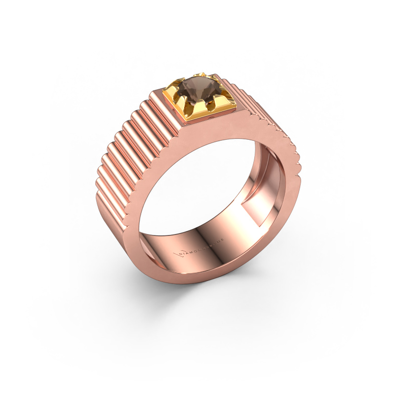 Bild von Pinky Ring Elias 585 Roségold Rauchquarz 5 mm