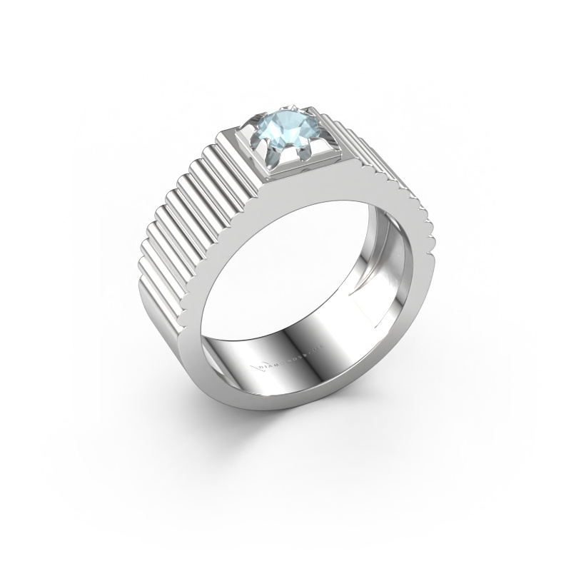 Image of Pinky ring Elias 950 platinum Aquamarine 5 mm