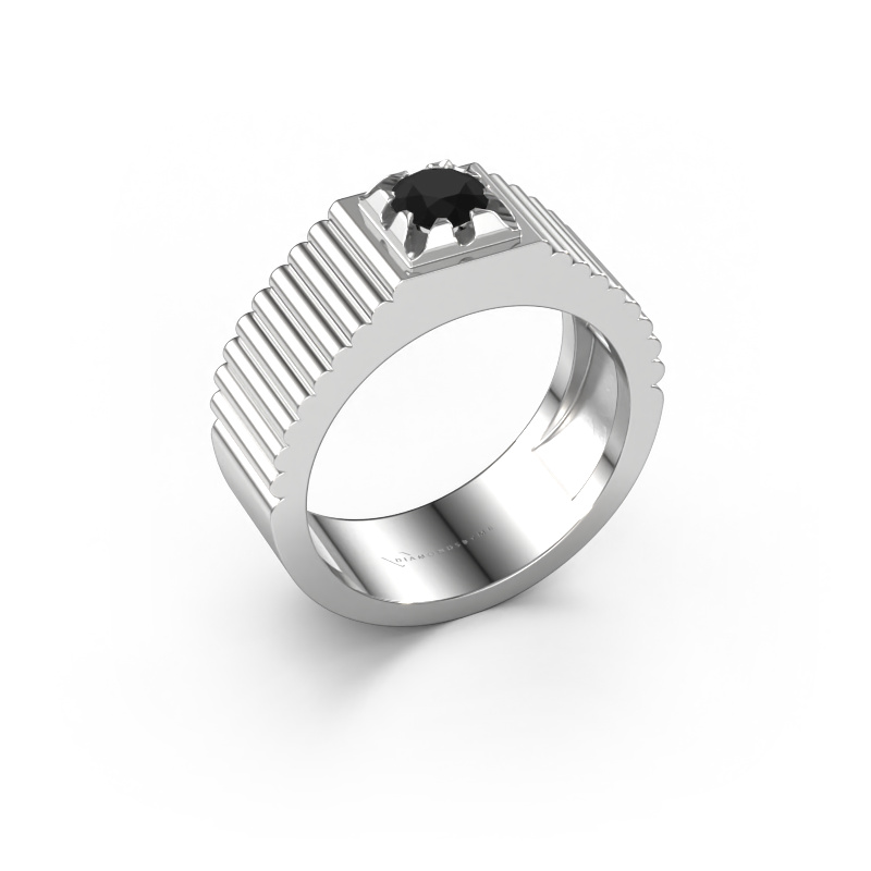 Bild von Pinky Ring Elias 950 Platin Schwarz Diamant 0.60 crt