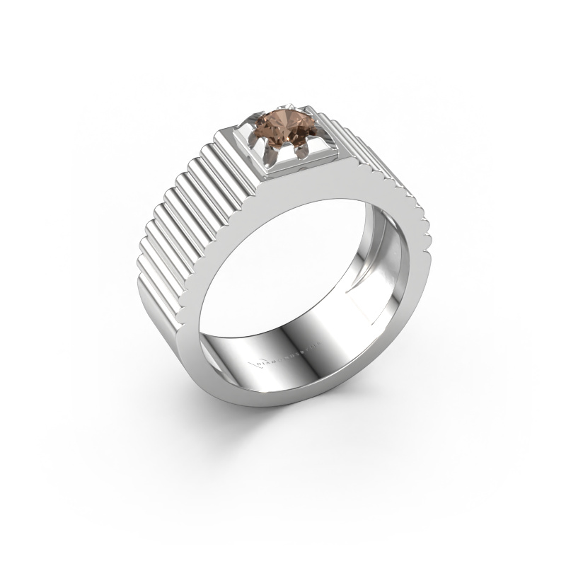 Image of Pinky ring Elias 585 white gold Brown diamond 0.50 crt