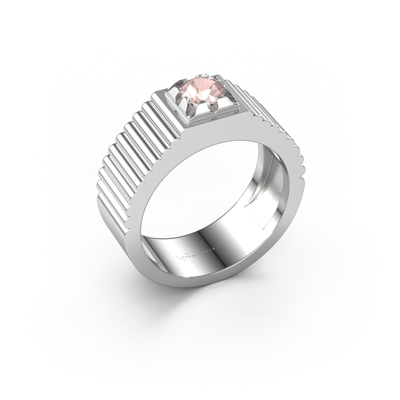 Bild von Pinky Ring Elias 950 Platin Morganit Champagner 5 mm