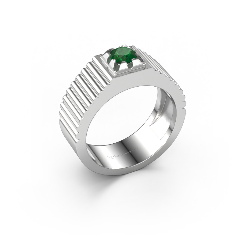 Bild von Pinky Ring Elias 950 Platin Smaragd 5 mm