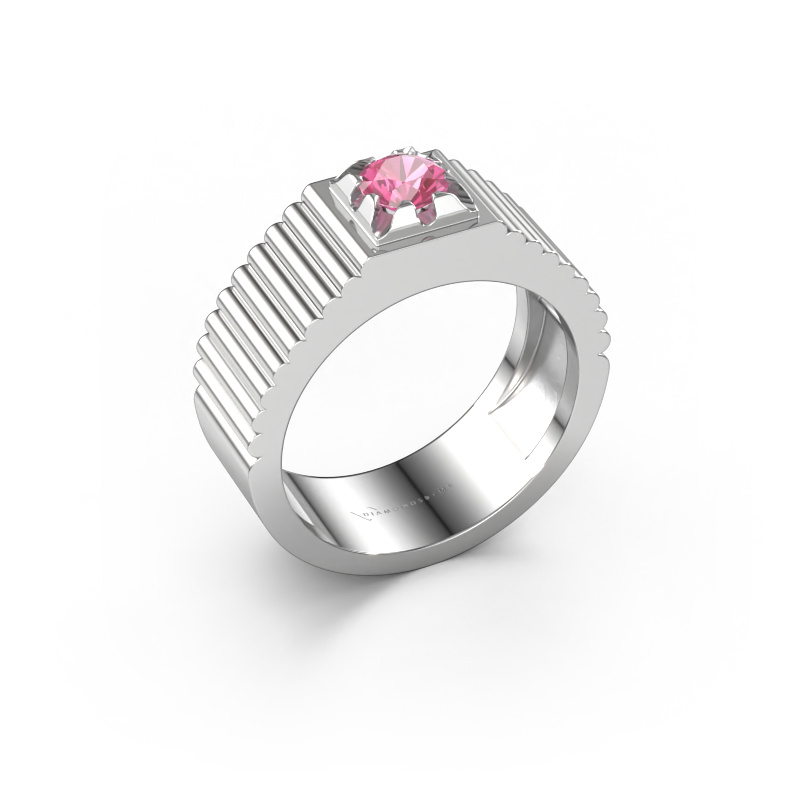 Afbeelding van Pink ring Elias 950 platina Roze saffier 5 mm