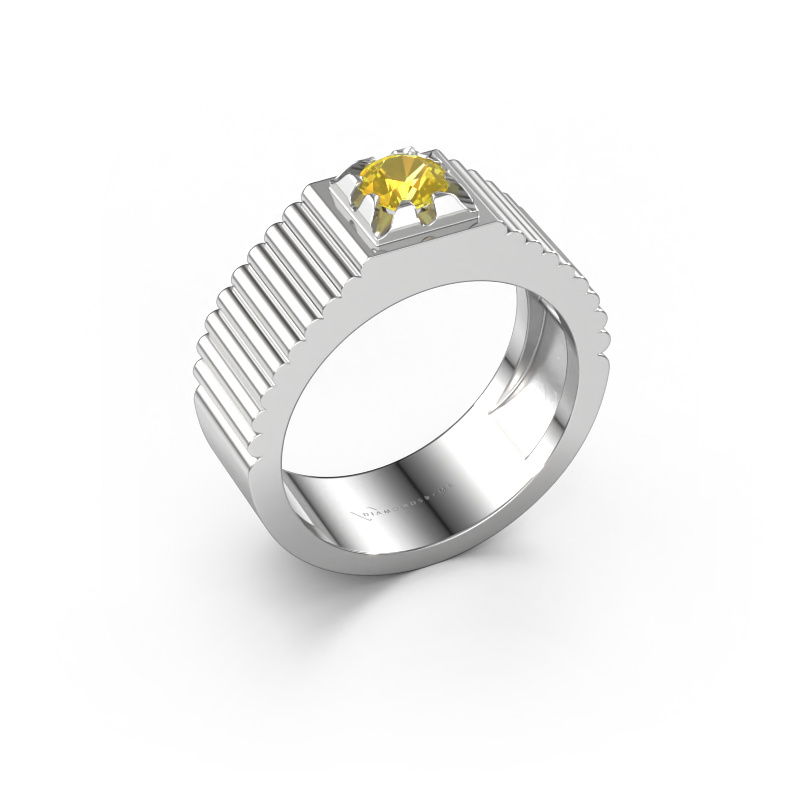 Image of Pinky ring Elias 950 platinum Yellow sapphire 5 mm