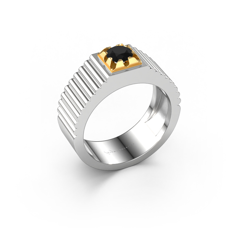 Afbeelding van Pink ring Elias 585 witgoud Zwarte diamant 0.60 crt