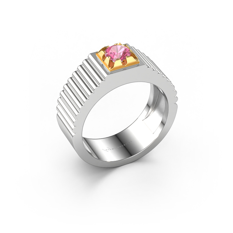 Bild von Pinky Ring Elias 585 Weißgold Pink Saphir 5 mm