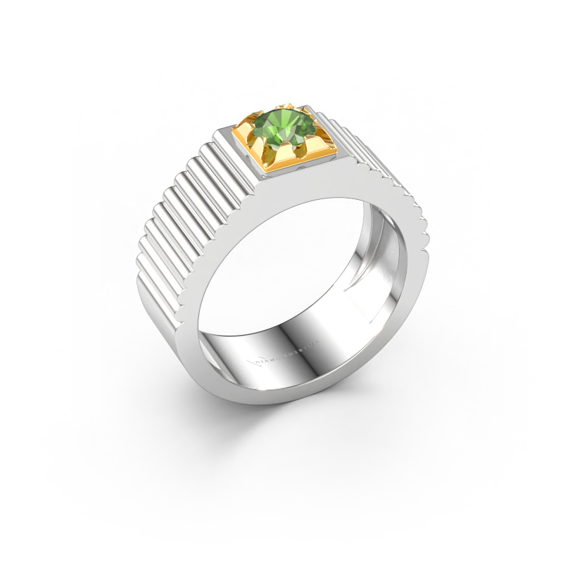 Afbeelding van Pink ring Elias 585 witgoud Toermalijn groen 5 mm